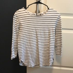 Merona 3/4 sleeve navy and white stripe thick top